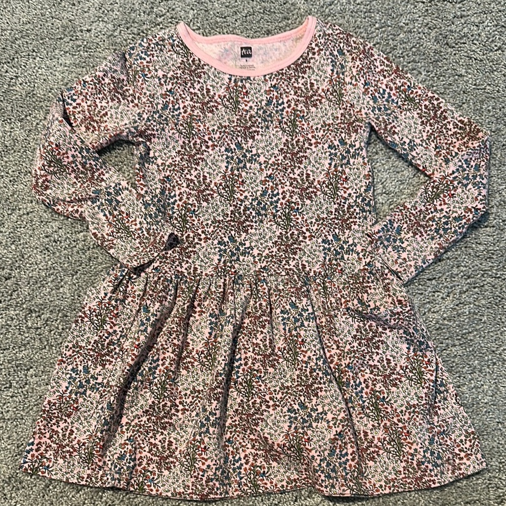 Floral Pink and Blue Kids Dress